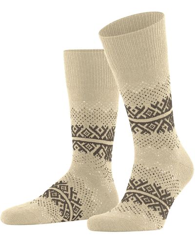 FALKE Socken Inverness Wolle Kaschmir gemustert 1 Paar - Natur