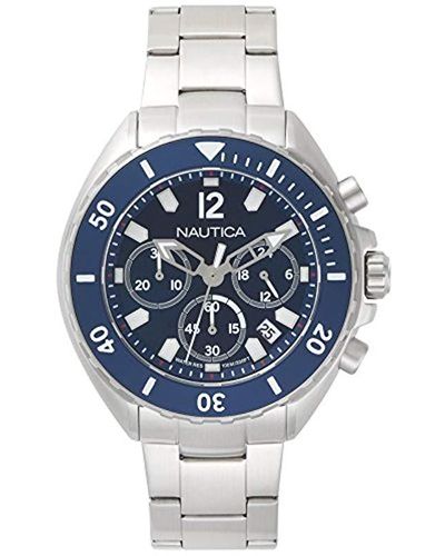 Nautica Analog Quarz Uhr mit Silikon Armband NAPIBZ008 - Blau