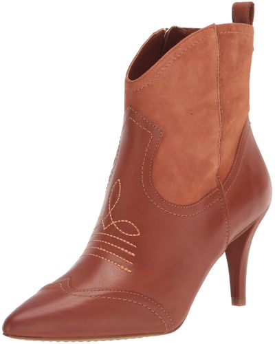 Vince Camuto Footwear Saiovell Stiletto Heel Western Bootie Ankle Boot - Brown