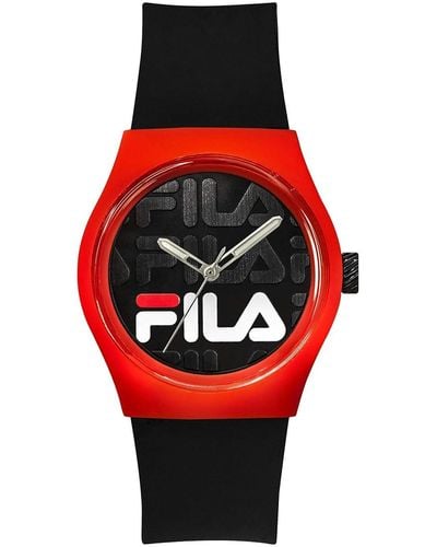 Fila Mixte Analogique Quartz Montre avec Bracelet en Silicone 38-319-002 - Noir