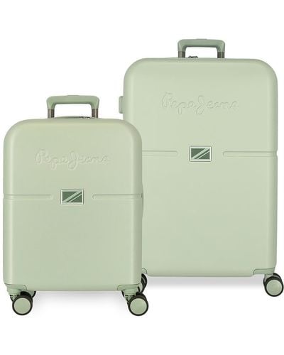 Pepe Jeans Accent Set di valigie nere 55/70 cm Rigida ABS Chiusura TSA integrata 116L 6,66 kg 4 ruote doppie bagaglio mano by Joumma Bags - Verde