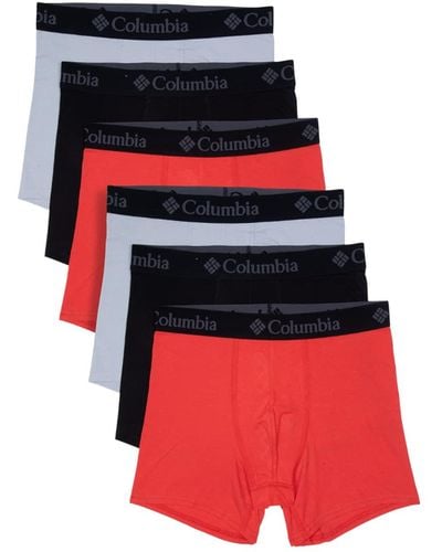 Columbia Amazon Exclusive 6 Pack Performance Boxer Brief - Red