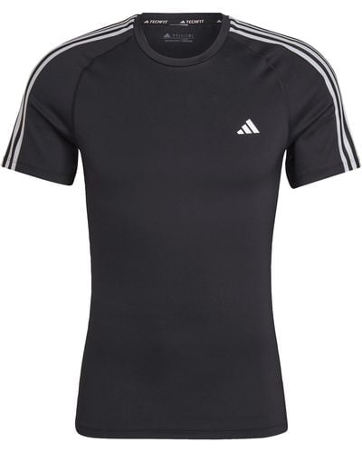 adidas Techfit 3-stripes Training T-shirt - Zwart