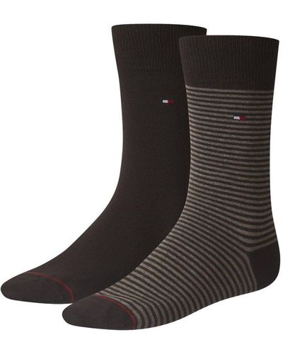 Tommy Hilfiger 2 pairs SMALL STRIPE Socks Gr. 39-46 Business sneaker socks - Noir