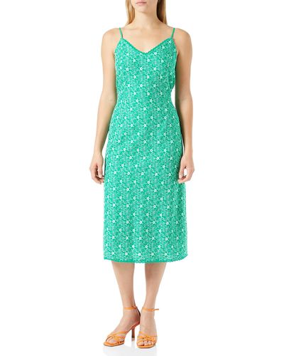 Vero Moda Bestseller A/s Vmsoney Lace Singlet Calf Dress Wvn - Green