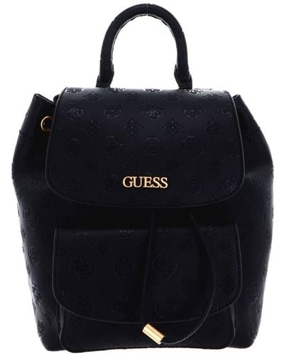 Guess Borsa donna zaino Geva flap backpack ecopelle embossed nero B24GU01 PD895931 Media