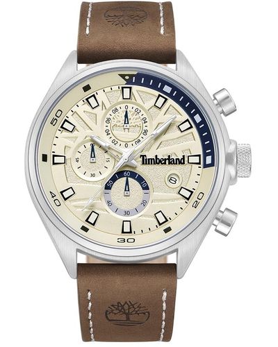 Timberland Orologio Uomo Analogico Al quarzo con cinturino Cuoio TDWGC9000403 - Metallizzato