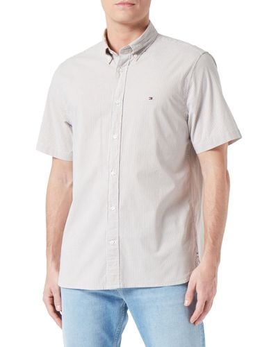 Tommy Hilfiger Flex Multi Stripe Rf Shirt S/s Casual Shirts - Wit