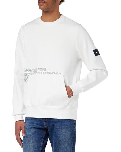 Tommy Hilfiger Sweatshirt Badged Graphic Crewneck ohne Kapuze - Weiß