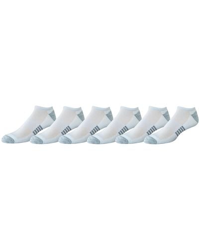 Amazon Essentials Performance Cotton Cushioned Athletic No-show Socks - White