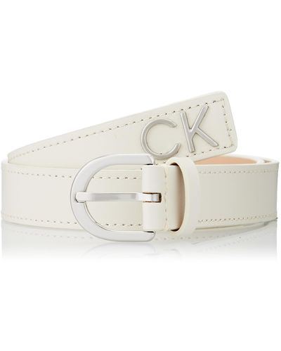 Calvin Klein Re-lock Rnd Bckl Blt W/tip Riem - Zwart