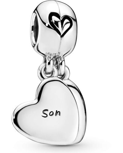PANDORA Mother & Son Heart Split Dangle Charm 797777en16 - Black
