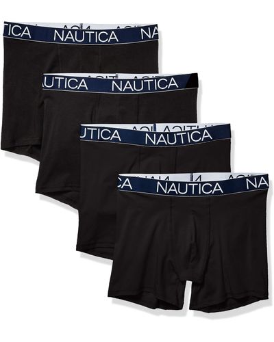 Nautica 3 Woven Boxers S Navy w/ Sailboat Logo & Asst Solid Blue, Soft  Cotton