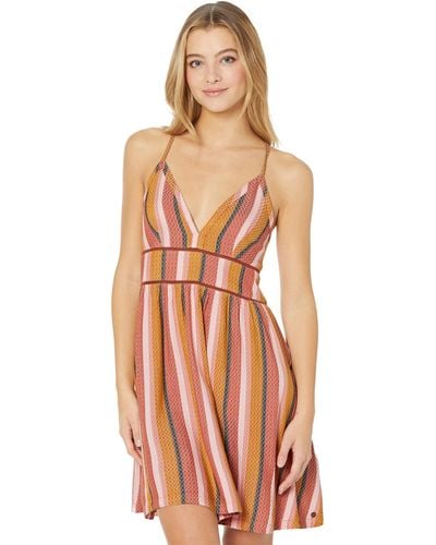 Roxy New Silver Light Strappy Woven Dress - Pink