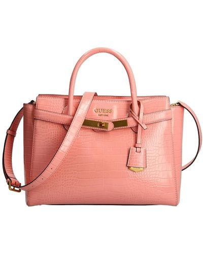 Guess Enisa High Society Satchel Coral - Pink