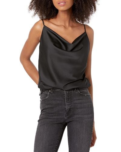The Drop Christy Cowl Neck Cami Silky Stretch Top Shirt - Black