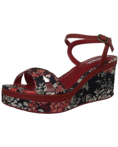 Desigual Dustin Canvas Red Wedges 31ss231309238 5 Uk