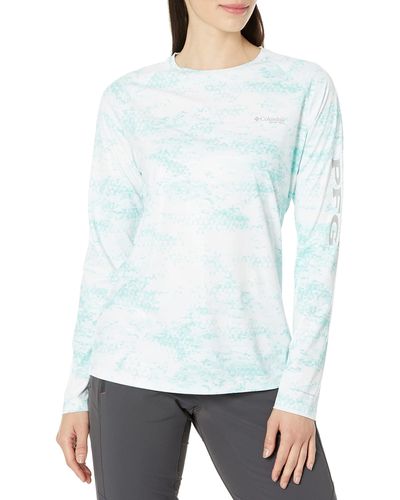 Columbia Printed Tidal Deflector Long Sleeve - White