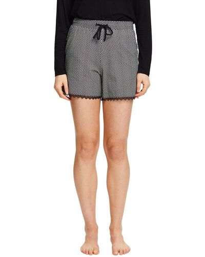 Esprit Printed Cotton Lace Sus S.shorts A Pyjama Bottom - Grey