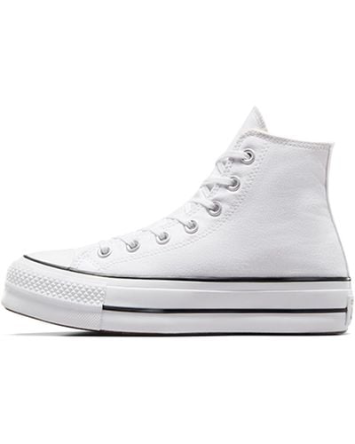 Converse Chuck taylor lift hi - sneakers alte bianche con suola platform - Bianco