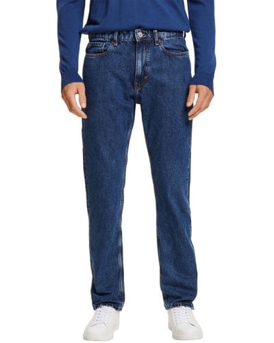 Esprit Jeans mit geradem Bein und mittlerer Bundhöhe - Blau