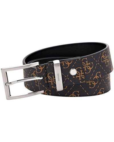 Guess Vezzola Reversible And Adjustable Belt W95 Brown / Ochre - accorciabile - Nero