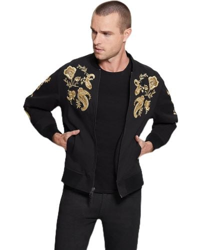 Guess Maxim Embroidered Bomber Jacket - Black