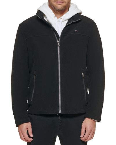 Tommy Hilfiger Arctic Cloth Full Length Quilted Snorkel Jacket (regular And Big And Tall Sizes) - Black