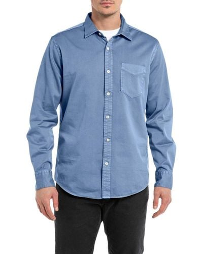Replay Shirt Long Sleeve - Blue