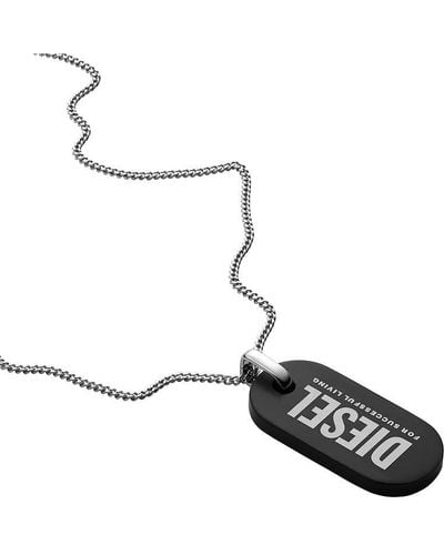 DIESEL Necklace For Single Dogtags - White