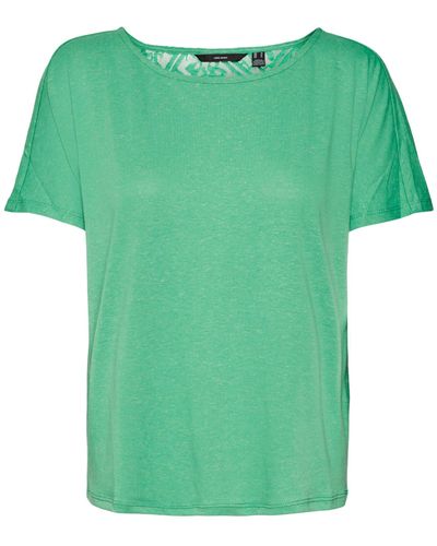 Vero Moda Vmmarijune Ss Lace Top Jrs T-shirt - Green