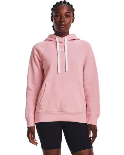 Under Armour Rival Fleece Pull-over Hoodie, - Pink