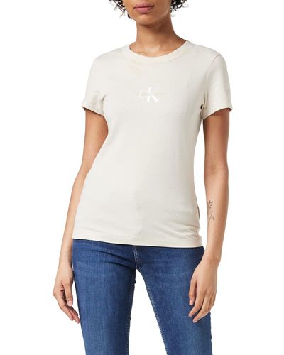 Calvin Klein Monogram Slim Tee T-Shirt - Weiß