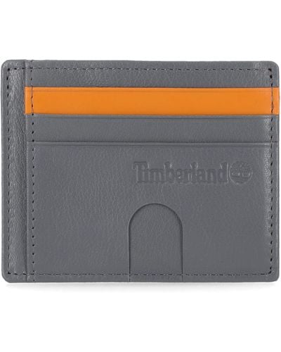 Timberland Slim Leather Minimalist Front Pocket Credit Holder Wallet - Grigio