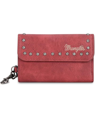 Wrangler Wallets For Coin Purse Keychain Change Purse Pouch Bag Card Wallets For - Red