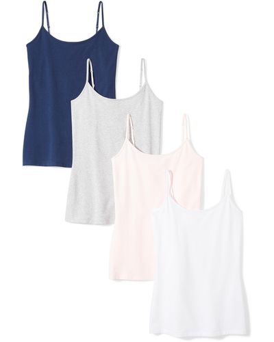 Amazon Essentials 4-Pack Camisole Tank-Top-And-Cami-Shirts - Blu