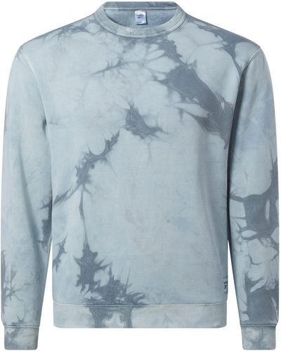 Reebok 's Classics Natural Dye Fleece Marble Crew Sweatshirt - Blue