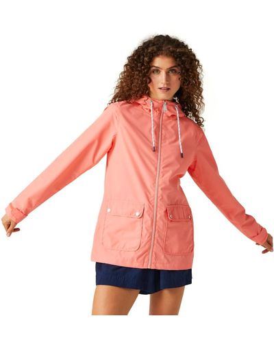 Regatta S Bayletta Full Zip Hooded Rain Coat - Pink