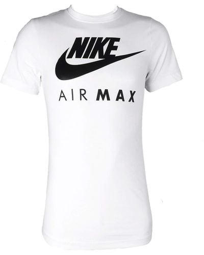 Nike Air Max Tee Sport Fitness Baumwolle Shirt Weiß/Schwarz