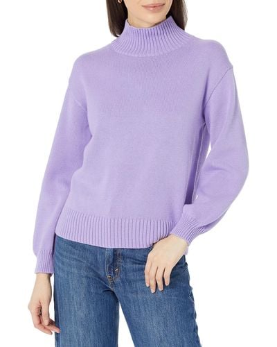 Amazon Essentials Cotton Funnel-neck Sweater - Purple