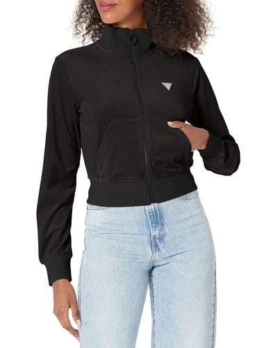 Guess Sweat-shirt Couture entièrement zippé pour femme - Noir