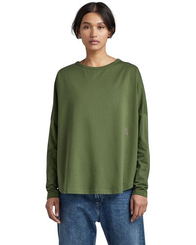 G-Star RAW Woven Mix Loose Top - Green