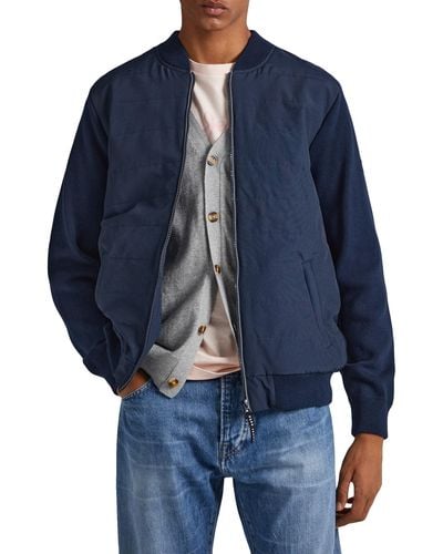 Pepe Jeans Équipage Snell Chandail Cardigan - Bleu