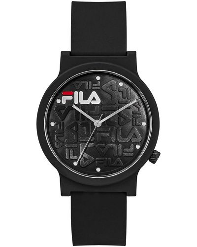 Fila Mixte Analogique Quartz Montre avec Bracelet en Silicone 38-320-001 - Noir