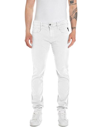 Replay Jeans Anbass Slim-Fit Hyperflex Colour X-Lite mit Stretch - Weiß