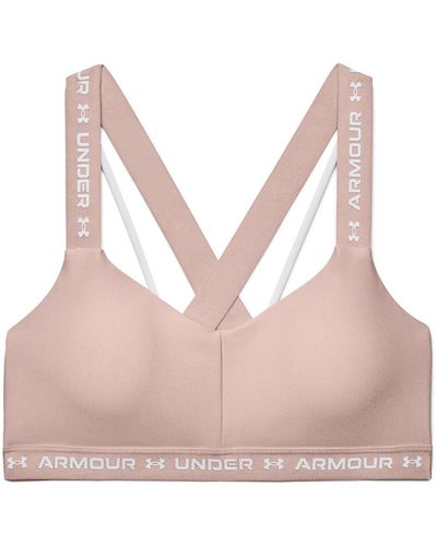 Under Armour S Crossback Low Impact Sports Bra Dusty Pink L - Brown