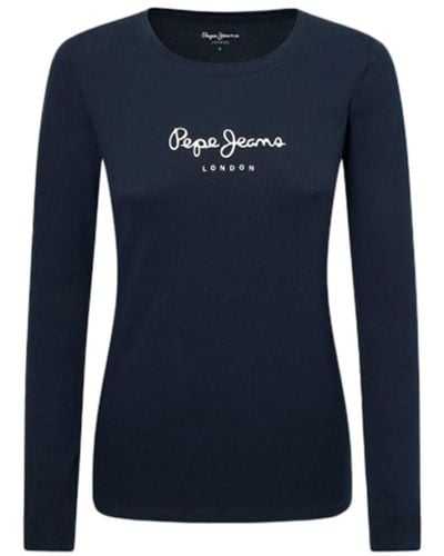 Pepe Jeans Vrouwen Nieuw Virginia Ls N T-shirt - Blauw