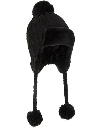 Mountain Warehouse Sierra S Knit Hat With Fur Black