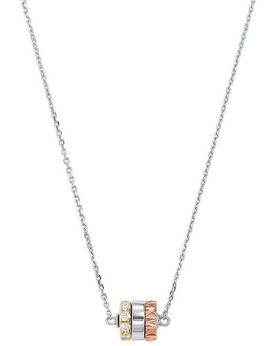 Michael Kors 14k Gold And Rose Gold-plated Tri-tone Sterling Silver Rondelle Necklace - Metallic