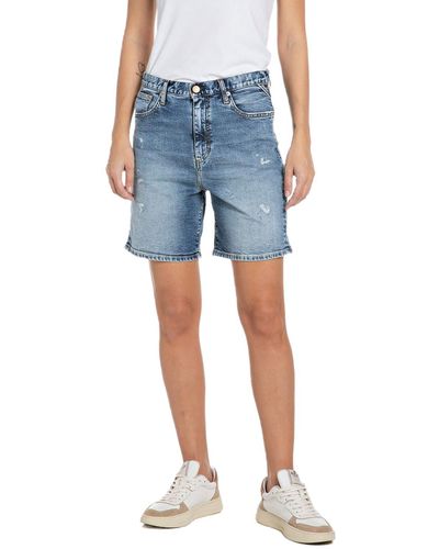 Replay Jeans Shorts Shirbey mit Stretch - Blau